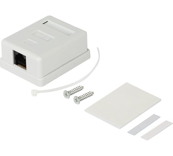 Компьютерная розетка ЭРА RJ45, категория 5е, неэкранированная, 1порт, упаковка 1 шт. Б0056901