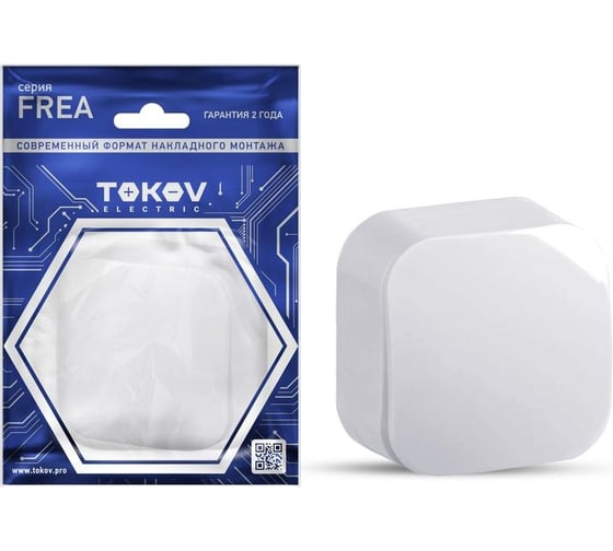 Выключатель TOKOV ELECTRIC 1-кл. оп frea 10а ip20 250в абс-пластик бел. TKE-FR-V1-C01