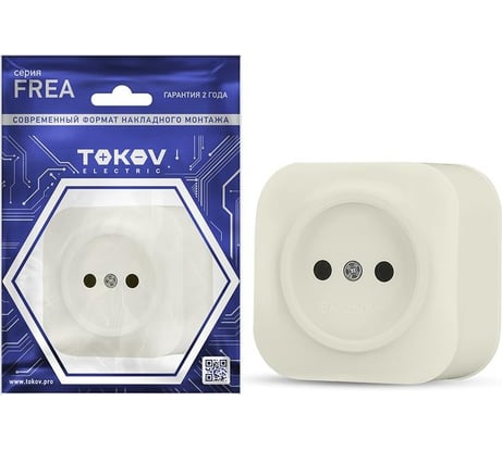 Розетка 1-м TOKOV ELECTRIC оп frea 16а ip20 250в без заземл. абс-пластик беж. TKE-FR-R1-C02