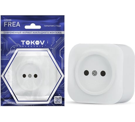 Розетка 1-м TOKOV ELECTRIC оп frea 16а ip20 250в без заземл. абс-пластик бел. TKE-FR-R1-C01