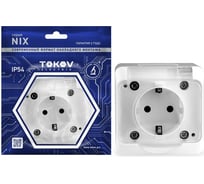 Розетка 1-м TOKOV ELECTRIC оп nix 16а ip54 250в с заземл. с прозр. крышкой бел. TKE-NX-R1Z-C01T-IP54