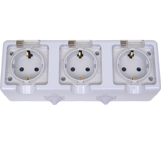 Розетка 3-м TOKOV ELECTRIC оп dita 16а ip54 250в с заземл. с прозр. крышкой бел. TKL-DT-R3Z-C01T-IP54