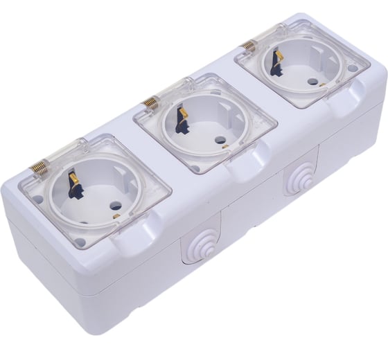 Розетка 3-м TOKOV ELECTRIC оп dita 16а ip54 250в с заземл. с прозр. крышкой бел. TKL-DT-R3Z-C01T-IP54