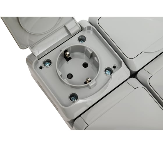 Розетка 4-м TOKOV ELECTRIC оп nix 16а ip54 250в с заземл. с крышкой сер. TKE-NX-R4Z-C06-IP54