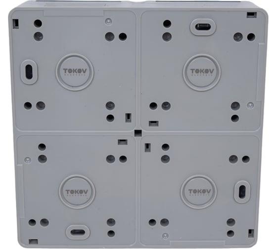 Розетка 4-м TOKOV ELECTRIC оп nix 16а ip54 250в с заземл. с прозр. крышкой сер. TKE-NX-R4Z-C06T-IP54