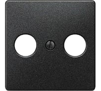 Крышка розетки для RF/TV/SAT Siemens DELTA I-SYSTEM черный металлик 55x55мм 2 отверстия 5TG1223