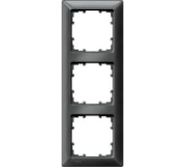 3-местная рамка Siemens DELTA MIRO черный металлик 222x80мм 5TG2553-6