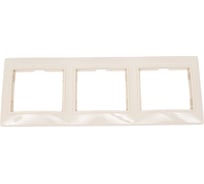 Горизонтальная 3-х местная рамка UNIVersal Севиль слоновая кость ivory Б-С0045