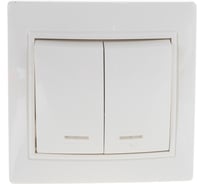 Выключатель с подсветкой, 2 клавиши UNIVersal Севиль слоновая кость ivory Б-С0123