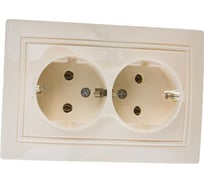 Двухместная розетка с/з UNIVersal Севиль слоновая кость ivory Б-С0128