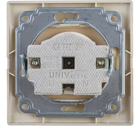 Розетка б/з UNIVersal Севиль слоновая кость ivory Б-С0022