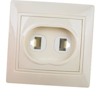 Двухместная компьютерная розетка UNIVersal Севиль слоновая кость ivory Б-С1086