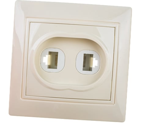Двухместная компьютерная розетка UNIVersal Севиль слоновая кость ivory Б-С1086