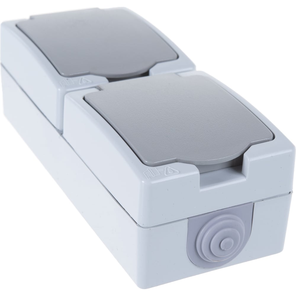 Вертикальная розетка, 2 гнезда UNIVersal Аллегро с/з, з/ш, IP54, с ...