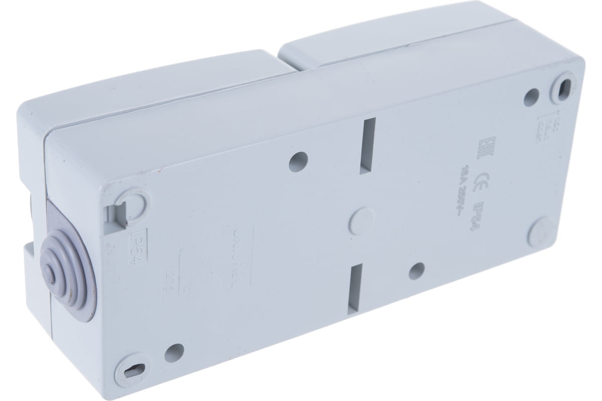 Вертикальная розетка, 2 гнезда UNIVersal Аллегро с/з, з/ш, IP54, с ...