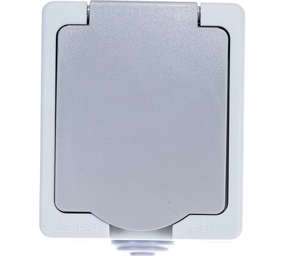 Розетка UNIVersal Аллегро с/з, з/ш, с крышкой IP54, серая 1282