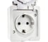 Розетка UNIVersal Аллегро с/з, з/ш, с крышкой IP54, серая 1282 9