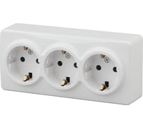 Розетка ЭРА Эксперт 11-2208-01 3х2P+E Schuko, 16АХ-250В, ОУ, белый Б0020700