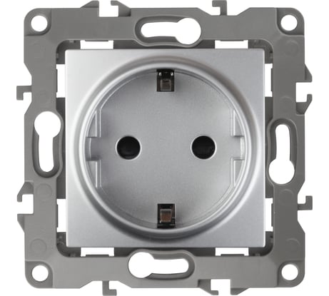 Розетка ЭРА 12-2101-03 2P+E Schuko, 16АХ-250В, алюминий Б0014677