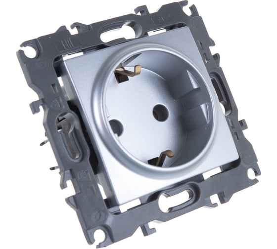Розетка ЭРА 12-2101-03 2P+E Schuko, 16АХ-250В, алюминий Б0014677