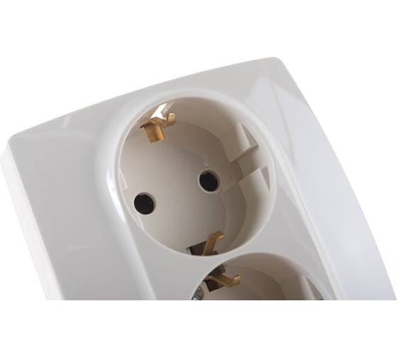 Розетка ЭРА 12-2104-02 2X2P+E Schuko со шторками, 16АХ-250В, слоновая кость Б0014700