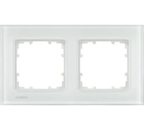 2-местная рамка Siemens DELTA MIRO СТЕКЛО БЕЛОЕ 5TG1202-1