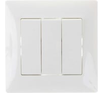 Механизм выключателя GUSI Electric 3клавиши bravo скрытая установка, 10а, 250в. цвет: бежевый С10В3-003