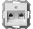 Розетка LIREGUS компьютерная двойная (rj45) белая epsilon 28-033 1