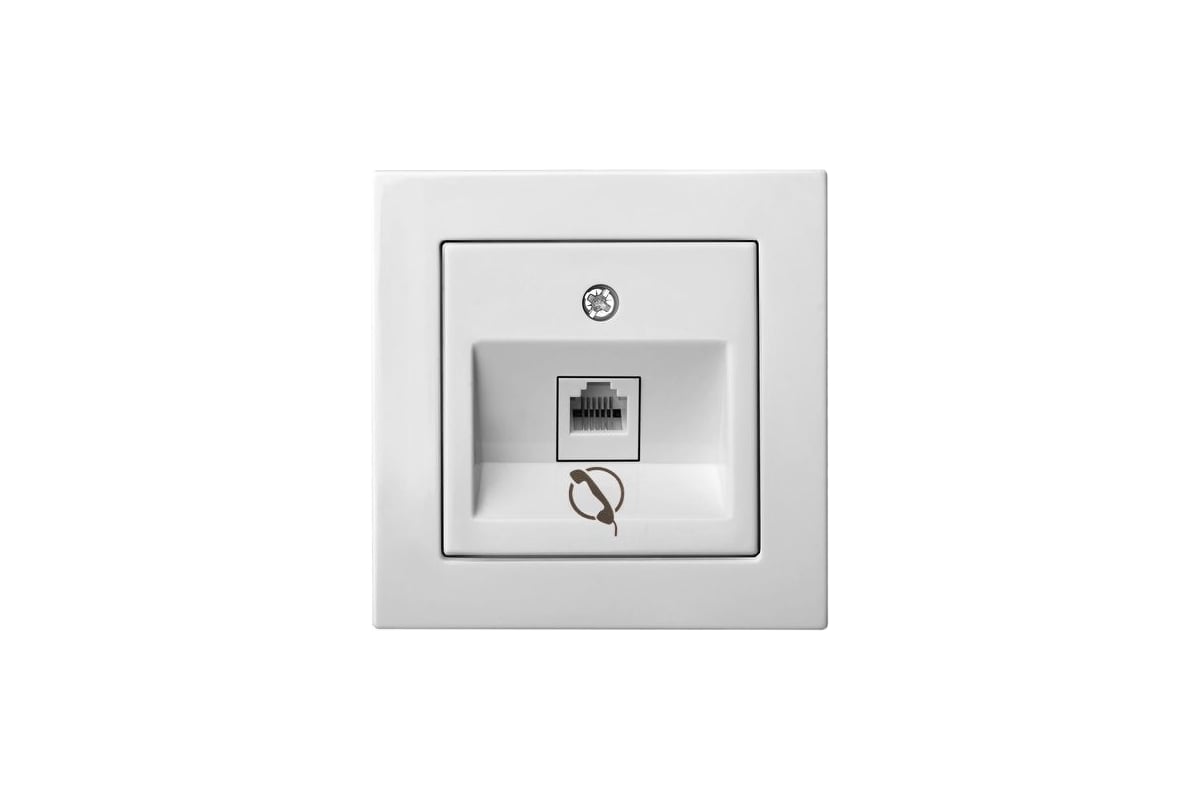 Телефонная розетка LIREGUS одинарная (rj11) белая epsilon 28-030 ...