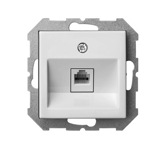 Телефонная розетка LIREGUS одинарная (rj11) белая epsilon 28-030