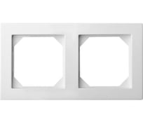 Рамка LIREGUS двухместная белая slim (универсальный монтаж) epsilon 28-0422