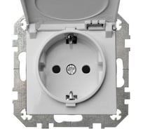 Розетка LIREGUS с заземлением и крышкой без винтовой контакт ip44 белая epsilon 28-0162