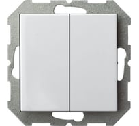 Двухклавишный выключатель LIREGUS с подсветкой белый epsilon 28-006