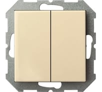 Двухклавишный выключатель LIREGUS с подсветкой бежевый epsilon 28-056