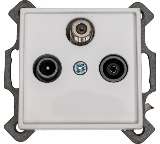 Телевизионная розетка LIREGUS оконечная (tv+r+sat) белая epsilon 28-028 1