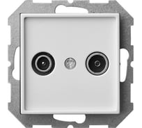 Телевизионная розетка LIREGUS оконечная (tv+r) белая epsilon 28-026