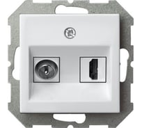 Розетка LIREGUS hdmi и tv для передачи данных белая epsilon 28-0351