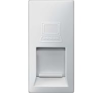 Модульная JACK розетка с выключателем Siemens DELTA M-SYSTEM алюминиевый металлик CAT5 RJ45 8/8 5TG9874-2AM