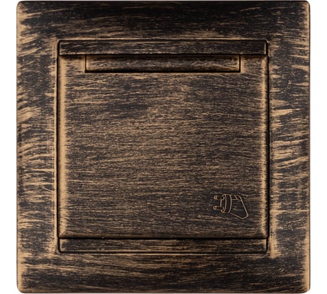 Розетка 2П+З 16А 250В IP44 с защитными шторками с крышкой TDM ELECTRIC старинная бронза, серия "Лама" SQ1815-0755