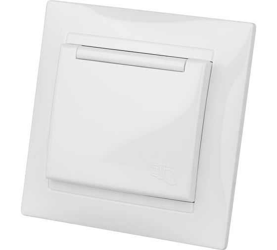 Розетка TDM Лама 2П+З 16А 250В IP44 с крышкой белая SQ1815-0026