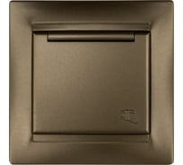 Розетка с защитной шторкой и крышкой с заземлением 16А 250В IP44 бронза серия "Лама" TDM ELECTRIC SQ1815-0714