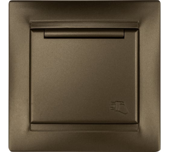 Розетка TDM ELECTRIC Лама 2П+З 16А 250В IP44 с защитными шторками, с крышкой бронза SQ1815-0714