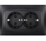 Двойная розетка TDM ELECTRIC Лама 2П+З 16А 250В графит SQ1815-0625 1