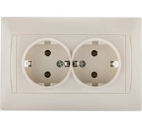 Двойная розетка TDM ELECTRIC Лама 2П+З 16А 250В слоновая кость SQ1815-0125