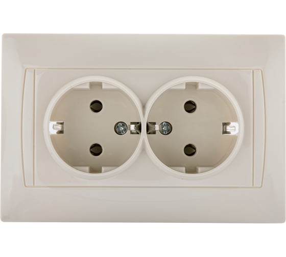 Двойная розетка TDM ELECTRIC Лама 2П+З 16А 250В слоновая кость SQ1815-0125