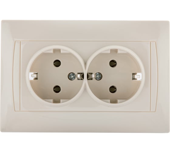 Двойная розетка TDM ELECTRIC Лама 2П+З 16А 250В слоновая кость SQ1815-0125
