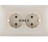 Двойная розетка TDM ELECTRIC Лама 2П+З 16А 250В слоновая кость SQ1815-0125 1
