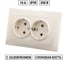 Двойная розетка TDM ELECTRIC Лама 2П+З 16А 250В слоновая кость SQ1815-0125 2