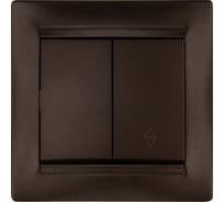 Выключатель на 2 направления 2 клавишный TDM ELECTRIC 10А, шоколад, серия "Лама" SQ1815-0507