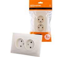 Двойная розетка TDM ELECTRIC Лама 2П 10А 250В слоновая кость SQ1815-0124